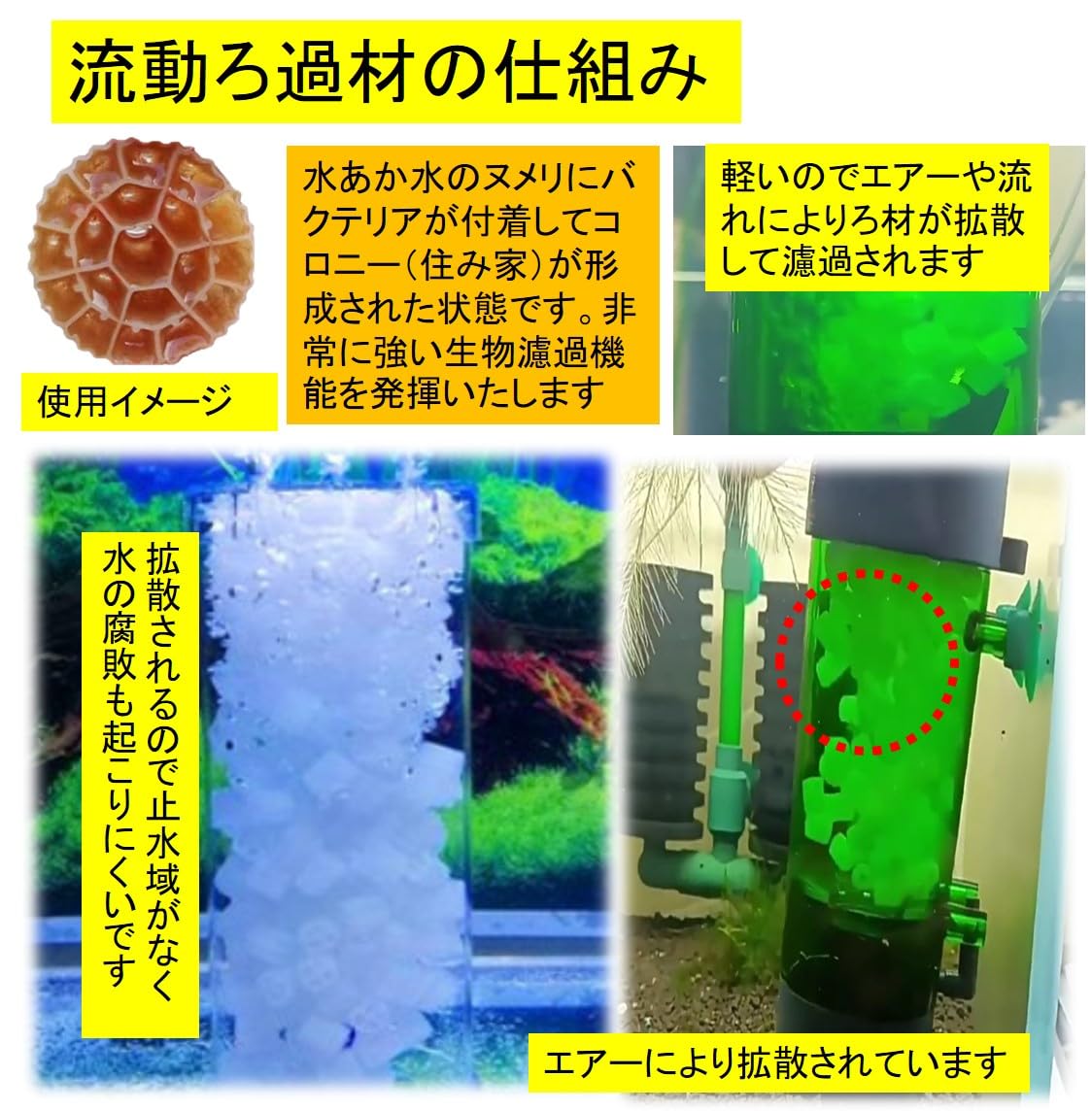 Amazon | ST TS 流動濾過材 流動ろ材 水質浄化 アクアリウム 流動床式